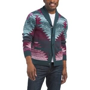Grayson Wool & Cashmere Blend Aztec SW Ottawa Cardigan Sweater Academia  XL NWT!